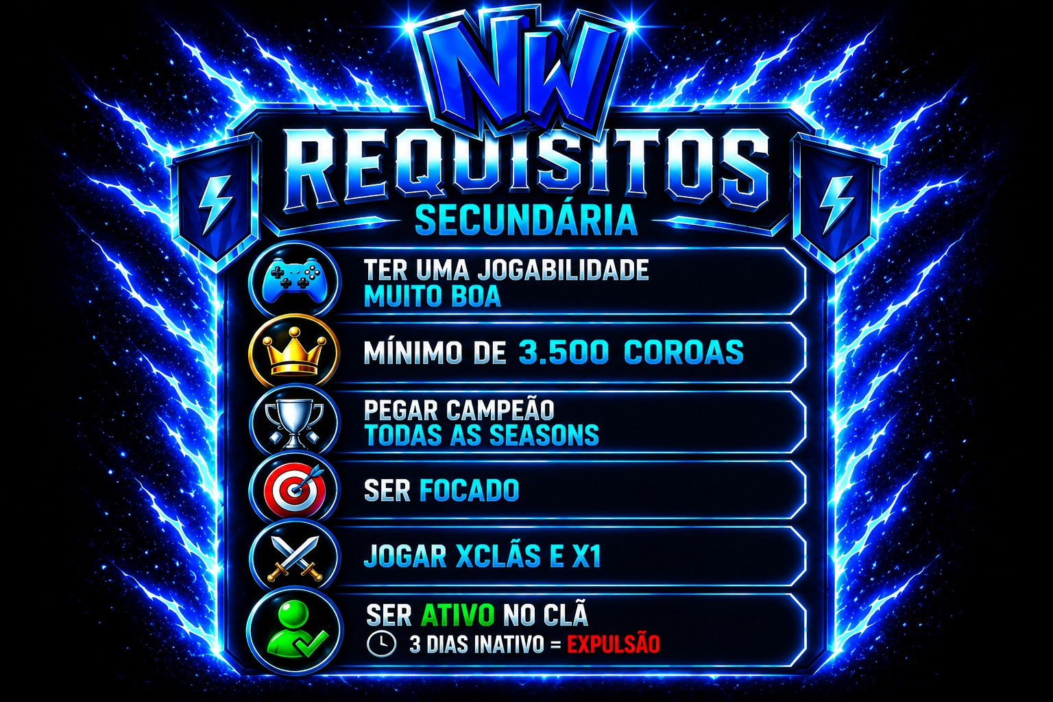 Requisitos New Top - Clube 1